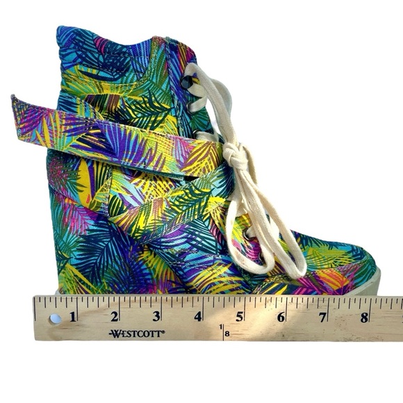 Madonna Material Girl Wedge Sneakers Sz 7 Tropical Coconut Girl Festival Shoes - Picture 14 of 16